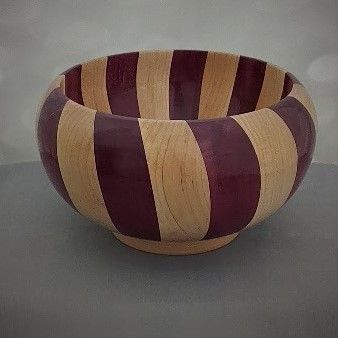 Made of Purple Hart-Maple
5.5" H X 8"Dia.
Signed and #163